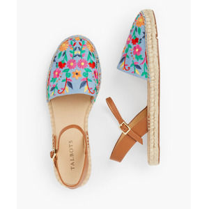 Talbots Women’s Shoes Size 8.5 M Izzy D'orsay Espadrilles - Chambray